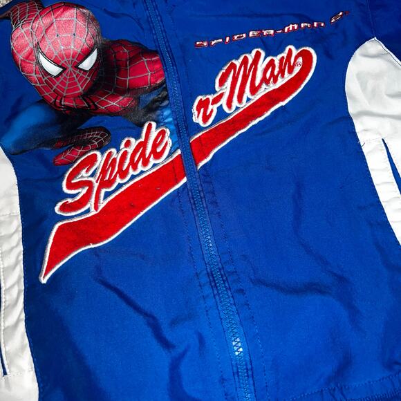 Vintage Y2k 2004 Spiderman embroidered 2 Boys Lightweight Jacket Coat boys - Picture 6 of 8